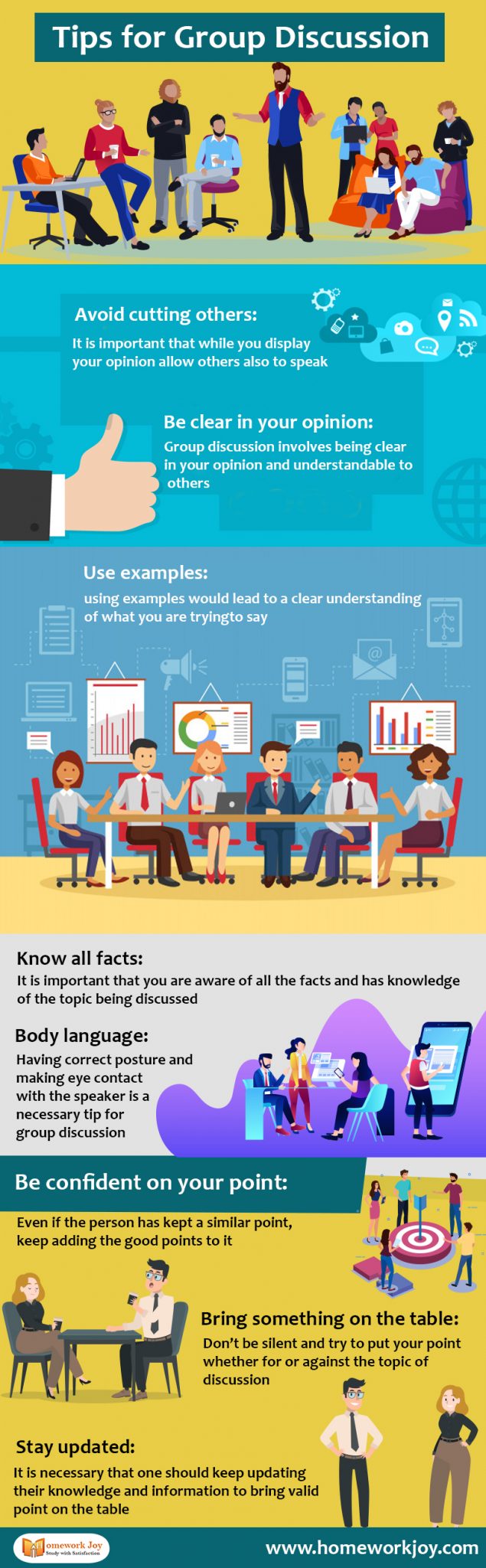 Tips for Group Discussion Infographics Homework Joy