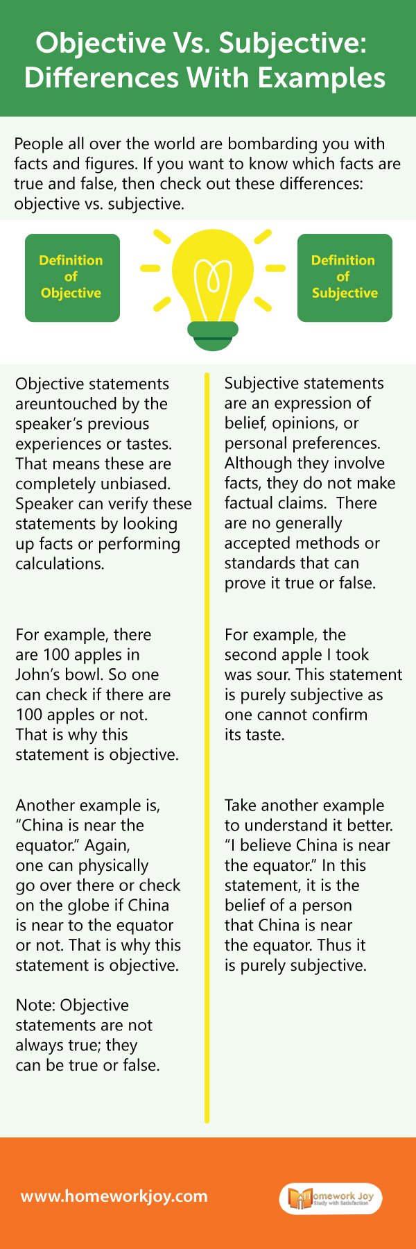 Objective Vs Subjective Differences With Examples